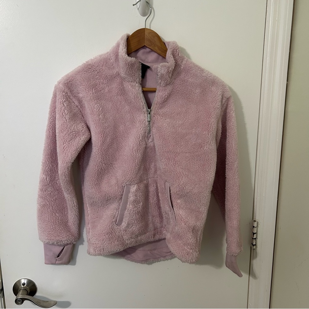 All in Motion Kids Pink Sherpa Fleece Half-Zip Pullover – Size L (10/12)